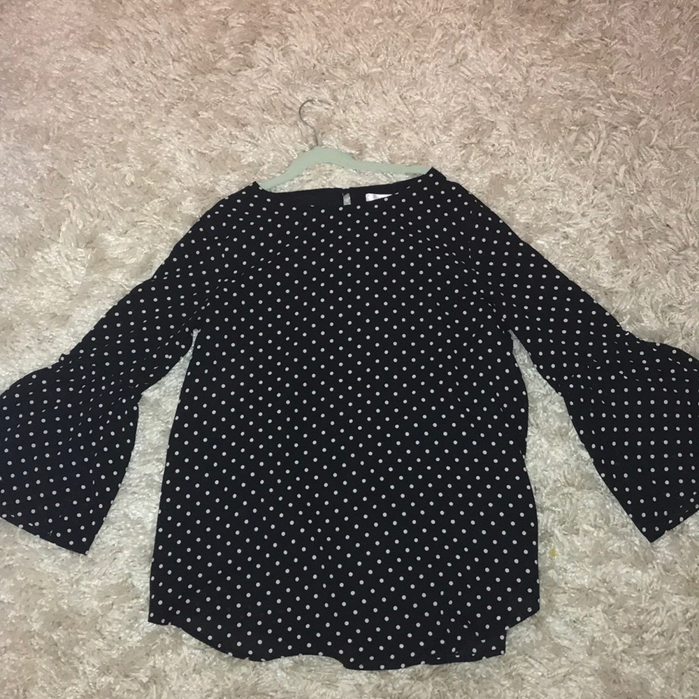 ~Black Blouse with white polkadot~